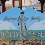 Sign at entrance to Huddy Park in Highlands, N.J. Photo by John R. Barrows.