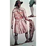 Illustration of the uniform worn by Lord Dunmore's Ethiopian regiment soldiers. National Parks Service photo, public domain.