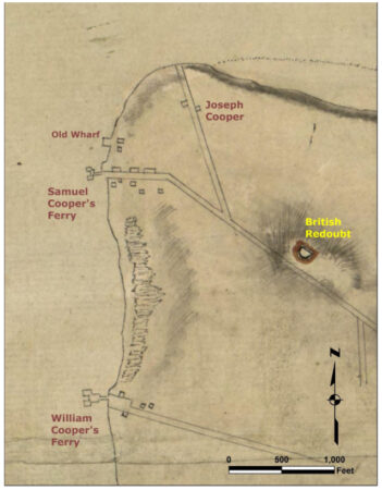 Annotated map of Coopers Ferry, June 1778.