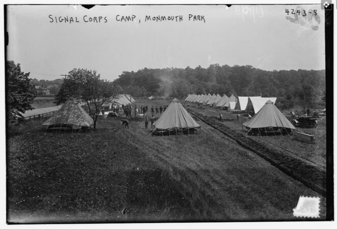 Camp Little Silver, first home of the U.S. Army Signal Corps, photo courtesy Library of Congress, public domain.