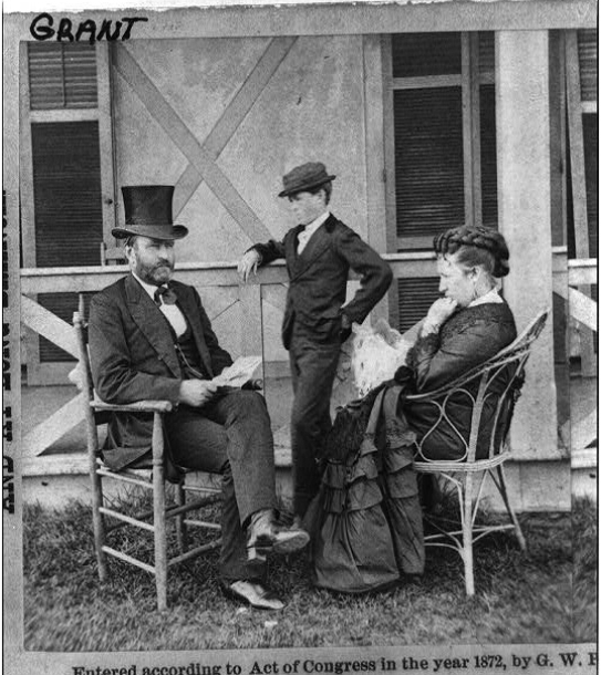 Stereo-graphic photo of President Grant at his cottage by the sea. (1872). Photo by Gustavus W. Pach. Library of Congress, public domain.
