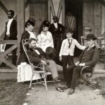 Photograph of Ulysses S. Grant with wife Julia and children Nellie, Jesse, Ulysses Jr. and Frederick relaxing at the cottage in 1870.