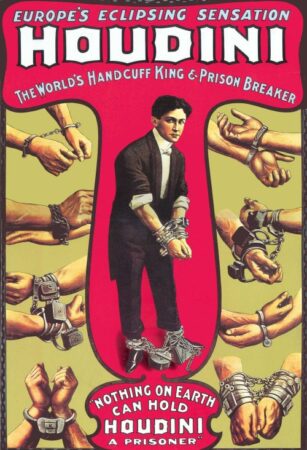 Harry Houdini promotional poster.
