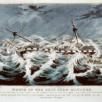 Wreck of the ship John Minturn, Currier & Ives lithograph. (1846). N. Currier. Created January 1, 1846. Library of Congress. Public Domain.