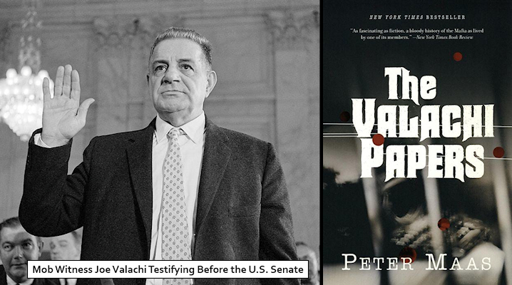 Mafia informer Joseph Valachi takes the oath before a US Senate investigations committee. Used under license from Getty Images.