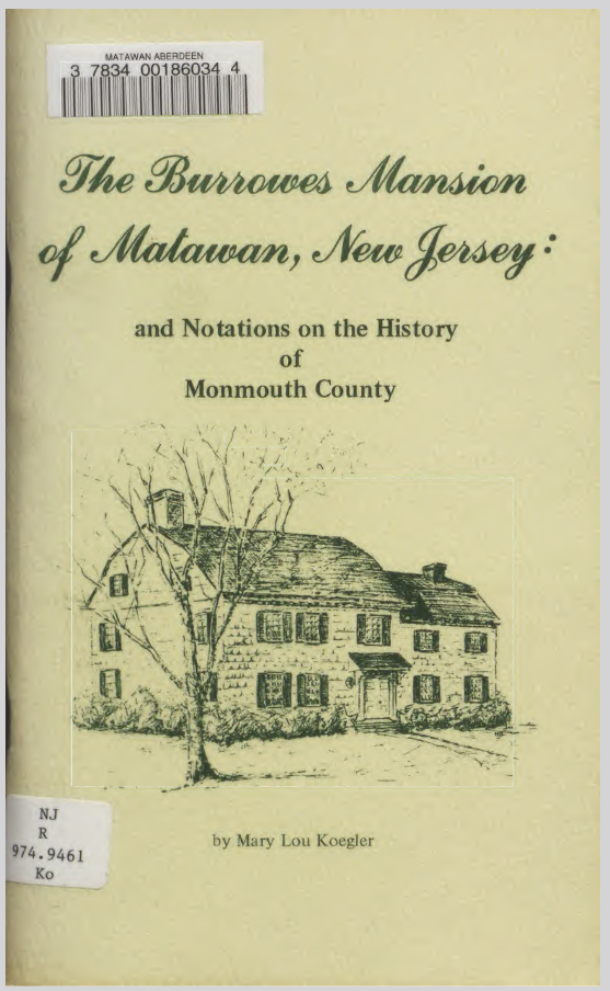 Cover of the book on the history of Matawan
