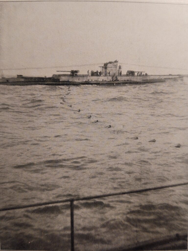 A fuel transfer using empty shell casings between SM U-117 and SM U-140. Image courtesy Dominic Etzold, from the author’s personal collection, used with permission.