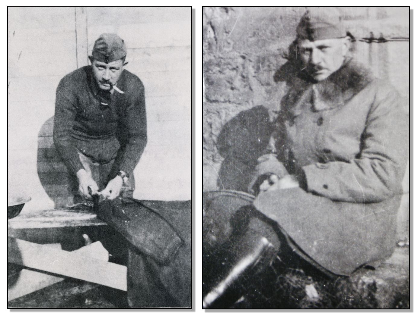 Caption: Two photos of Bill Frayne, location not known, photographer not known. Image courtesy Over the Front, League of World War One Aviation Historians, Arnold, Md., used with permission.