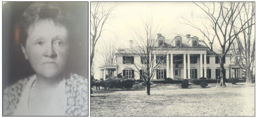 Left, Geraldine L. Thompson; right, an early view of the Thompson mansion. Image credits: Monmouth County Park System, Thompson Park Historical Collection.