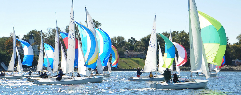 Monmouth Boat Club stages races for members every week throughout the season and hosts regional and national regattas bringing some of the best sailors in the country to the Navesink River.  Image credit: Monmouth Boat Club, used with permission.