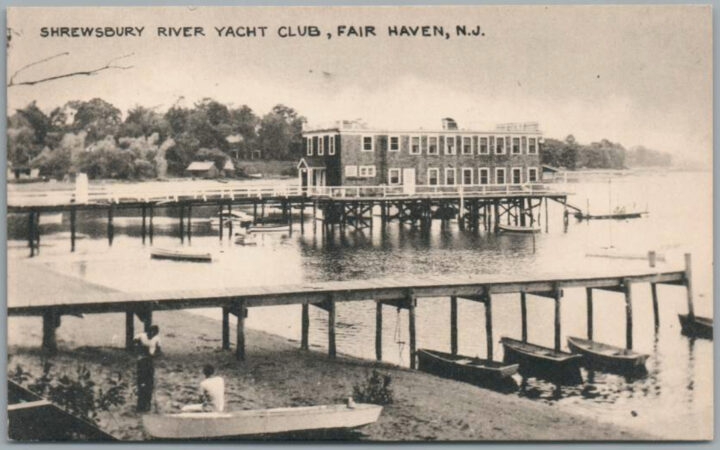 Postcard from 1953 showing the Shrewbury River Yacht Club.